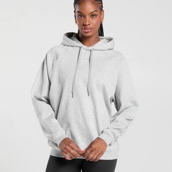 GYMSHARK TRAINING OVERSIZED FLEECE HOODIE Oversized Fit Grey Small Nwt - Picture 1 of 6